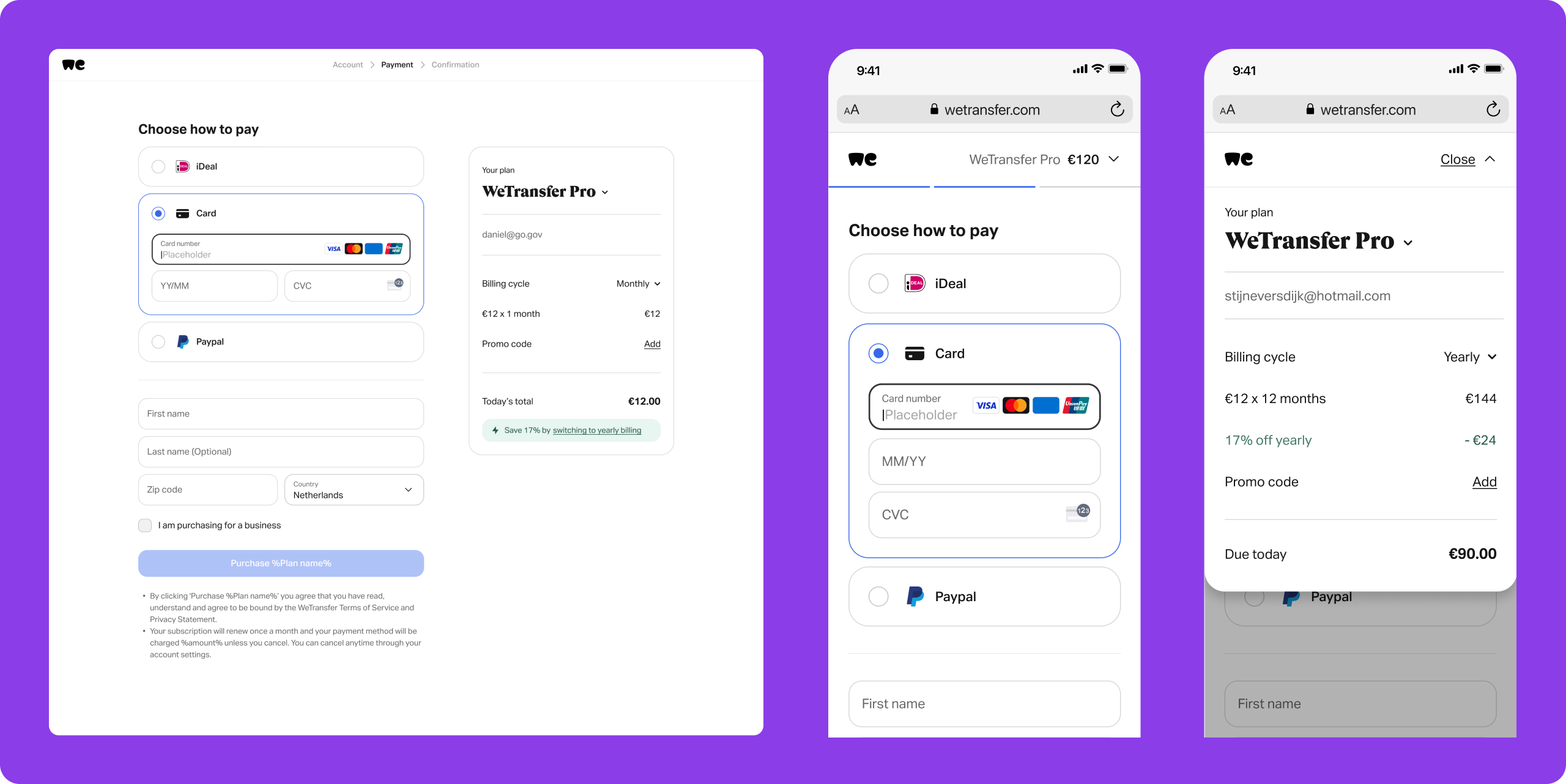A new checkout for WeTransfer.com